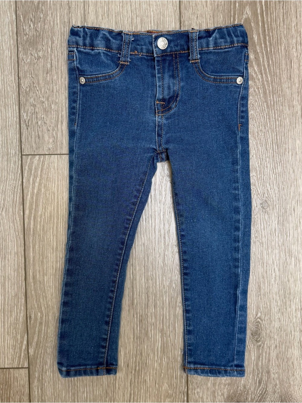 7 FOR ALL MANKIND TODDLER SKINNY JEANS MEDIUM WASH BLUE 3T ADJUSTABLE WAIST